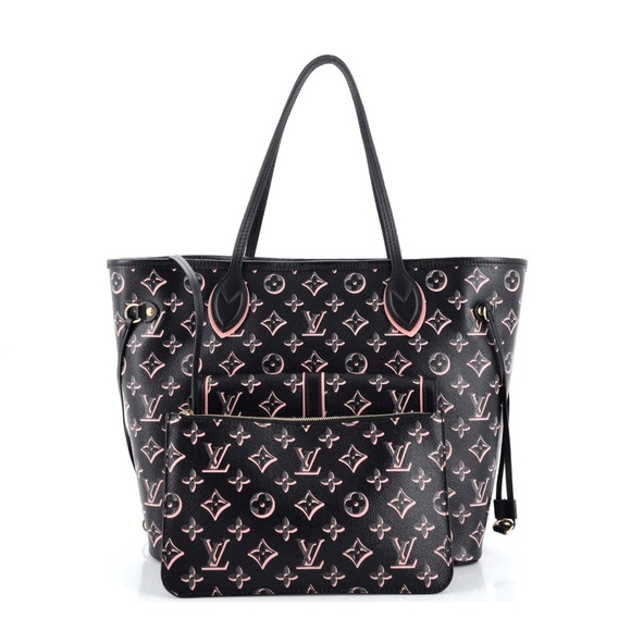 Louis Vuitton Black Pink Monogram Canvas Fall For You Neverfull MM Limited - Picture 8 of 9